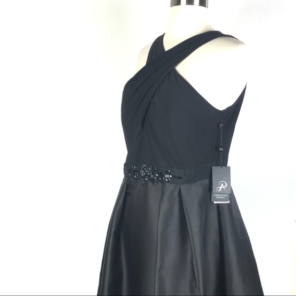 ADRIANNA PAPELL Jersey Mikado Party black gown - Picture 4 of 8